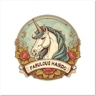 Fabulous Hairdo Unicorn Posters and Art